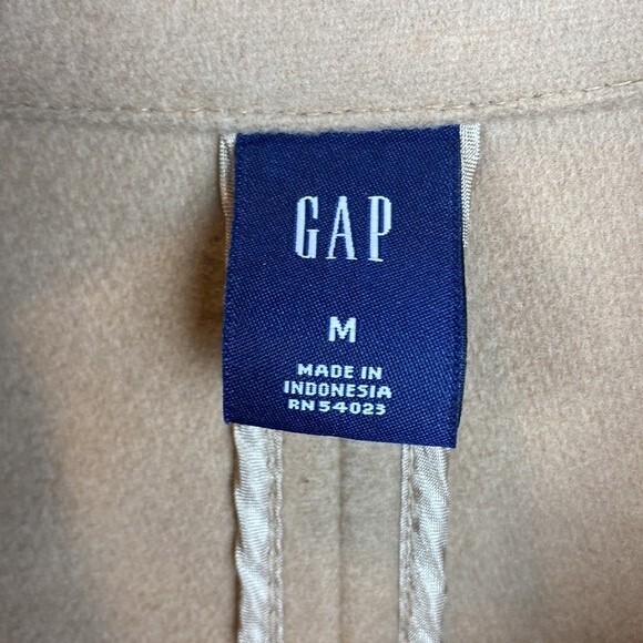 Gap Women's Tan Wool Blend Cropped Winter Pea Coat M - Picture 7 of 7
